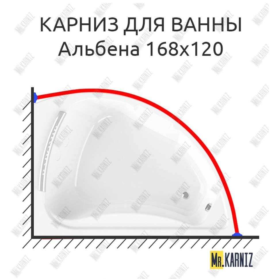 Карниз для ванны Radomir Альбена 168х120 (Усиленный 25 мм) MrKARNIZ