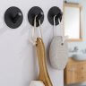 Настенные крючки для ванной и кухни для полотенец У-образные круг черные 2 шт фото 3