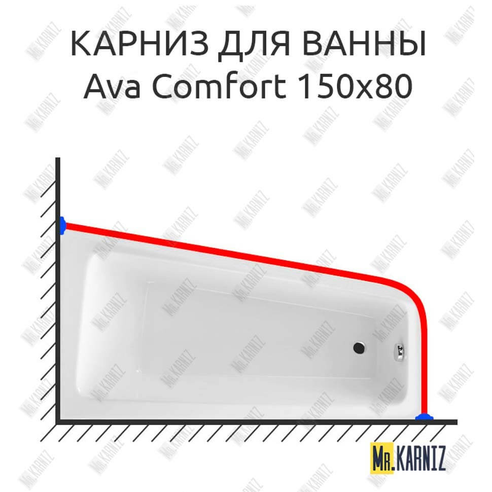 Карниз для ванны Excellent Ava Comfort 150х80 (Усиленный 25 мм) MrKARNIZ