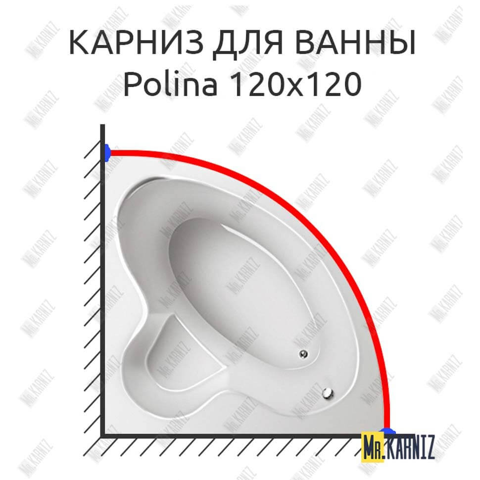 Карниз для ванны Relisan Polina 120х120 (Усиленный 25 мм) MrKARNIZ