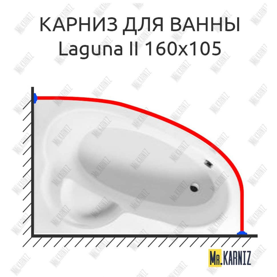 Карниз для ванны Excellent Laguna II 160х105 (Усиленный 25 мм) MrKARNIZ