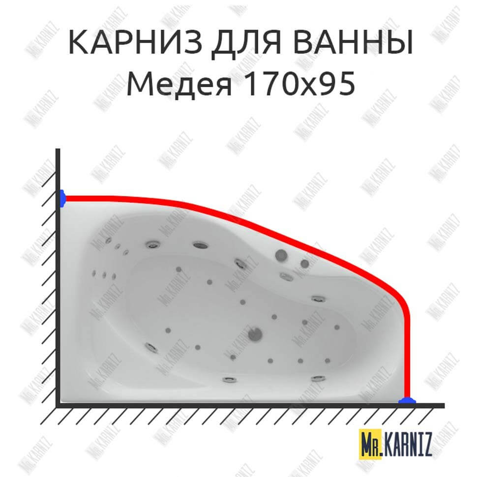 Карниз для ванны Aquatek Медея 170х95 (Усиленный 25 мм) MrKARNIZ