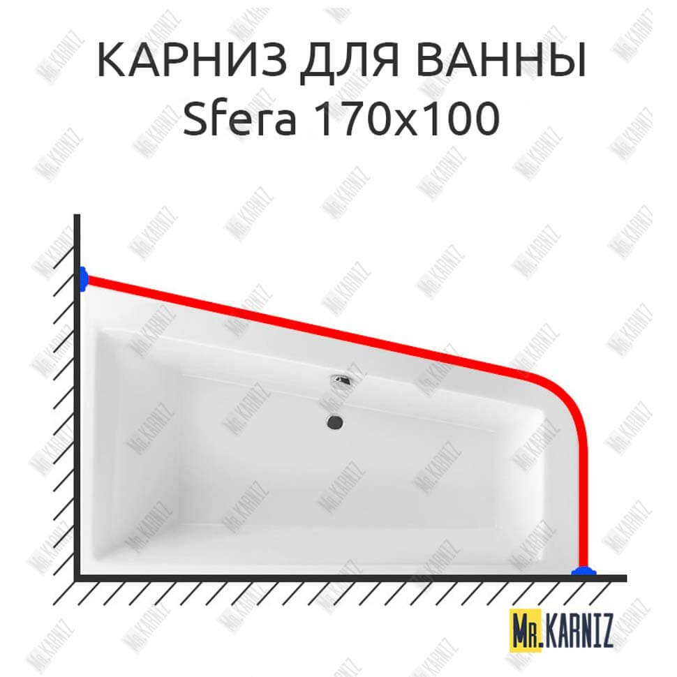 Карниз для ванны Excellent Sfera 170х100 (Усиленный 25 мм) MrKARNIZ