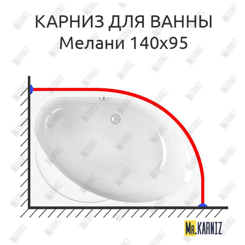 Карниз для ванны Radomir Мелани 140х95 (Усиленный 25 мм) MrKARNIZ