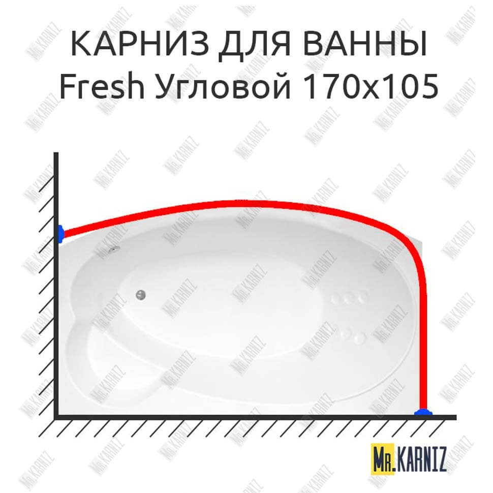Карниз для ванны GNT FRESH Угловой 170х105 (Усиленный 25 мм) MrKARNIZ