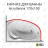 Карниз для ванной 1 MarKa Acrylianna 170х100 (Усиленный 25 мм) MrKARNIZ фото 1