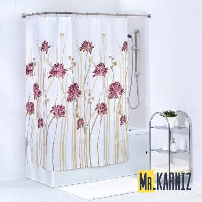 Штора для ванной Flowers Pink
