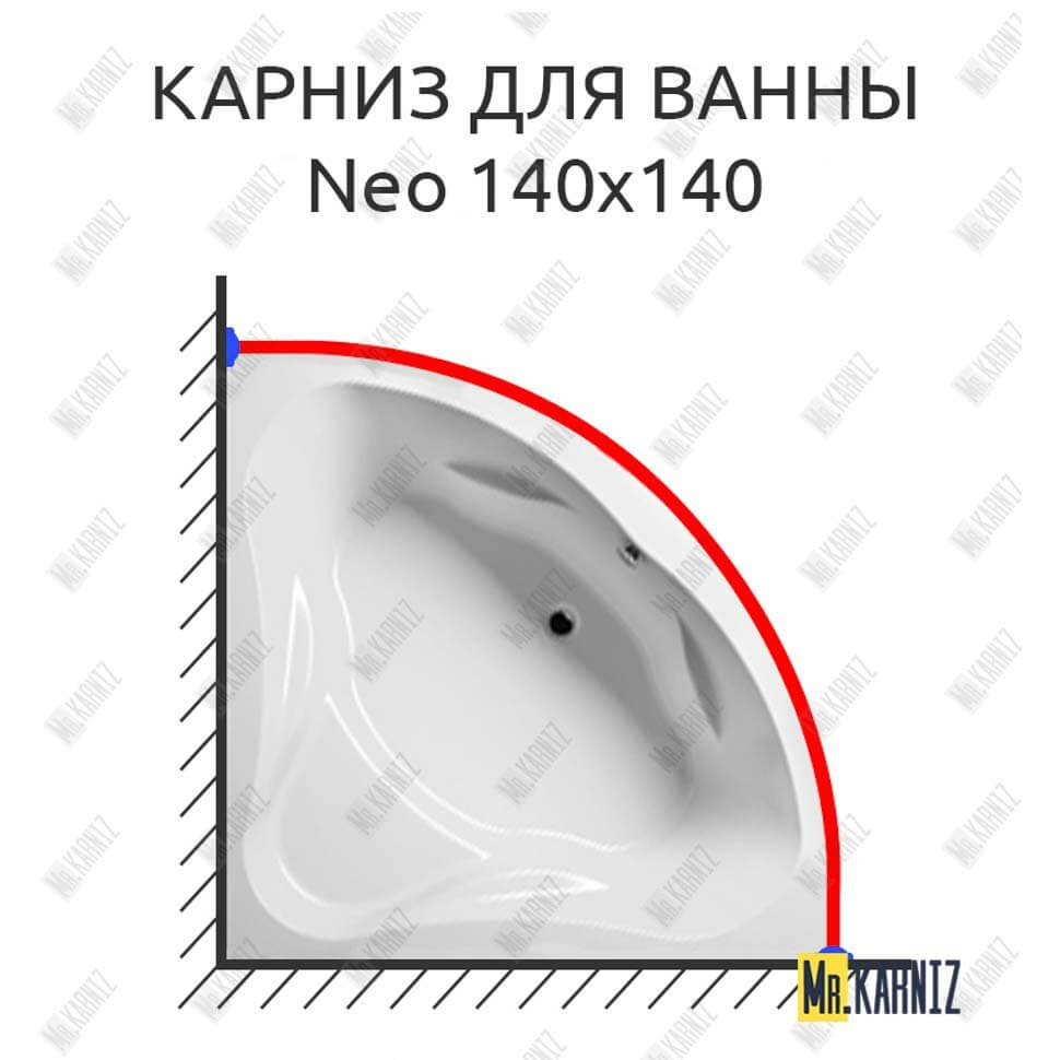 Карниз для ванны Riho Neo 140х140 (Усиленный 25 мм) MrKARNIZ