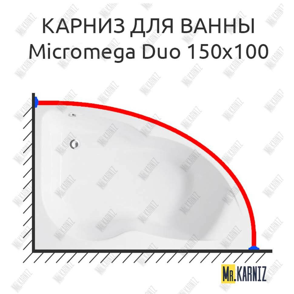Карниз для ванны Jacob Delafon Micromega Duo 150х100 (Усиленный 25 мм) MrKARNIZ