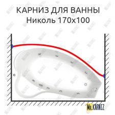 Карниз для ванны Bas Николь Передний борт 170х110 Усиленный 20 мм MrKARNIZ