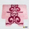 Комплект ковриков для ванной и туалета DAMASK розовый фото 1