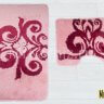 Комплект ковриков для ванной и туалета DAMASK розовый фото 2