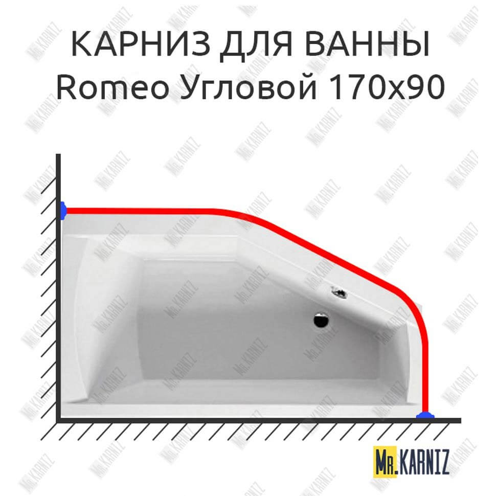 Карниз для ванны Riho Romeo Угловой 170х90 (Усиленный 25 мм) MrKARNIZ