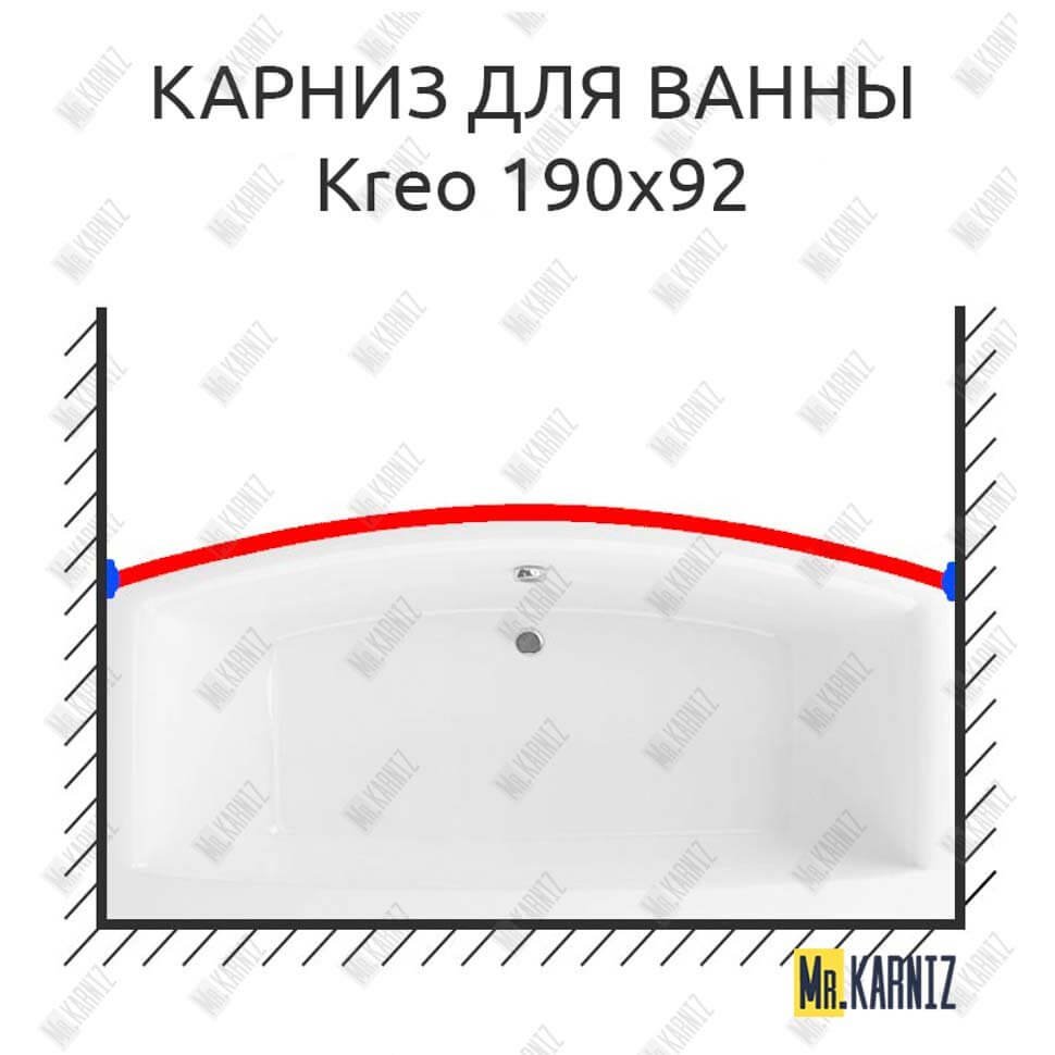 Карниз для ванны Excellent Kreo Передний борт 190х92 Усиленный 20 мм MrKARNIZ