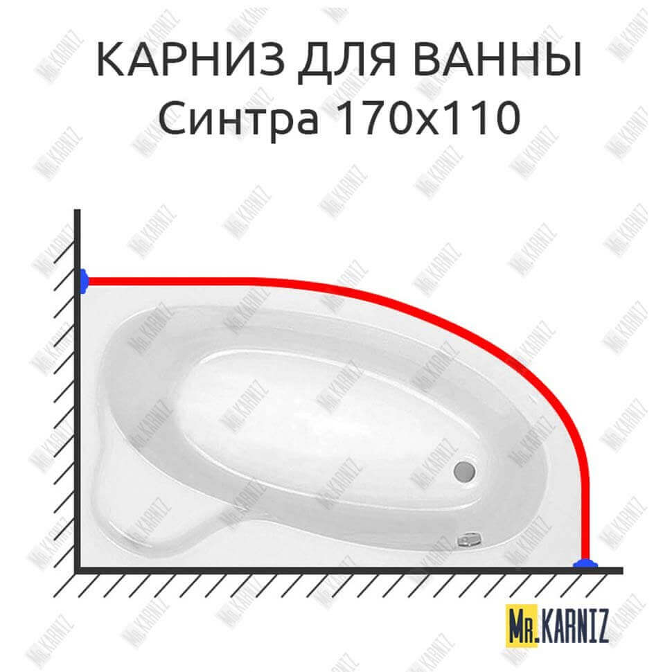 Карниз для ванны Santek Синтра 170х110 (Усиленный 25 мм) MrKARNIZ