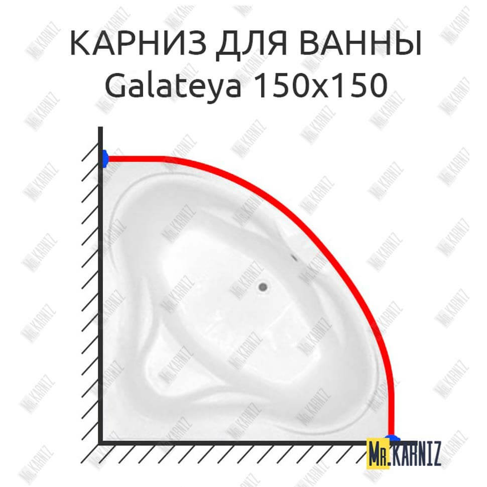 Карниз для ванны THERMOLUX GALATEYA 150х150 (Усиленный 25 мм) MrKARNIZ
