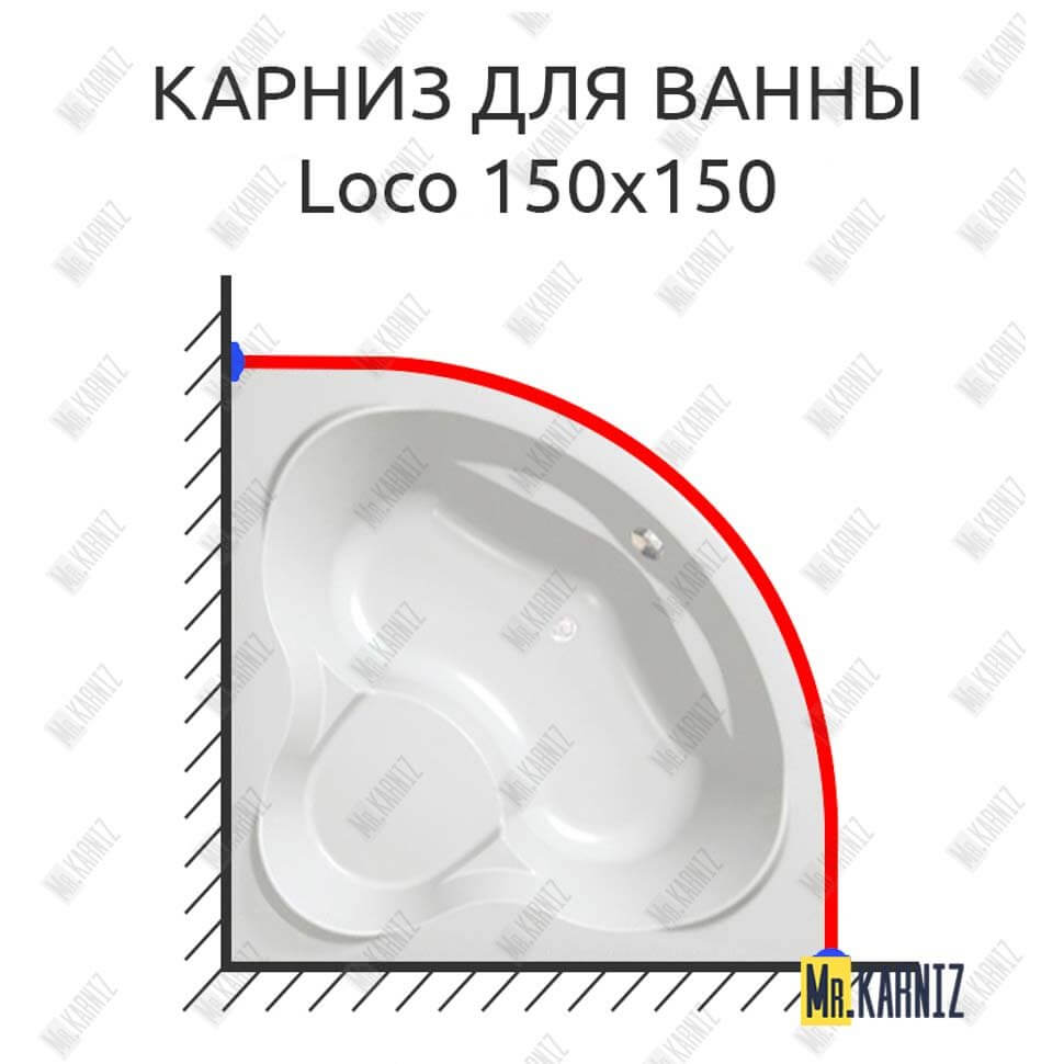 Карниз для ванны Kolpa-San Loco 150х150 (Усиленный 25 мм) MrKARNIZ