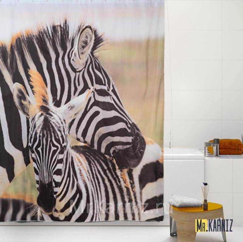 Штора для ванной Zebra Family (Зебра)