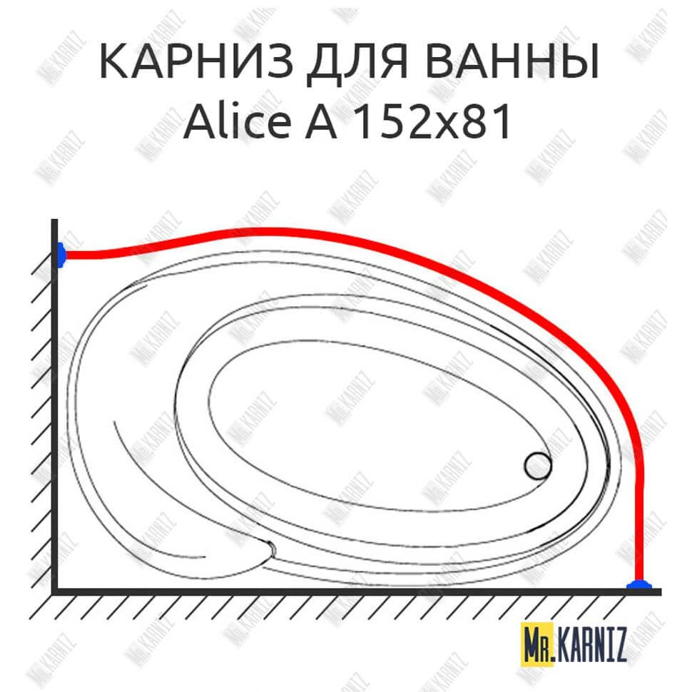 Карниз для ванны Doctor Jet Alice A 152х81 (Усиленный 25 мм) MrKARNIZ