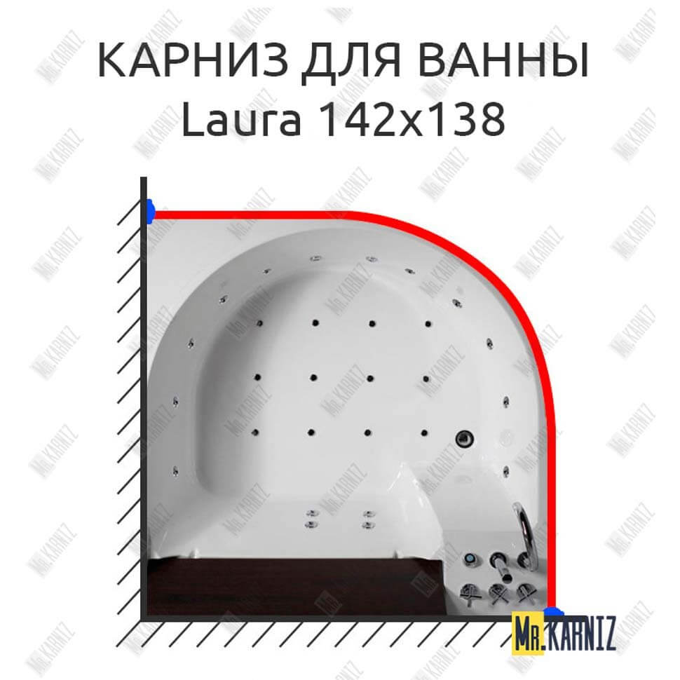 Карниз для ванны Doctor Jet Laura 142х138 (Усиленный 25 мм) MrKARNIZ