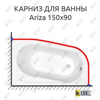 Карниз для ванны Cersanit Ariza 150х90 Усиленный 20 мм MrKARNIZ