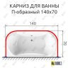 Карниз для ванны П-образный 140х70 (Усиленный 25 мм) MrKARNIZ фото 1