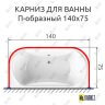 Карниз для ванны П-образный 140х75 (Усиленный 25 мм) MrKARNIZ фото 1