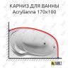 Карниз для ванной 1 MarKa Acrylianna 170х100 Усиленный 20 мм MrKARNIZ фото 1