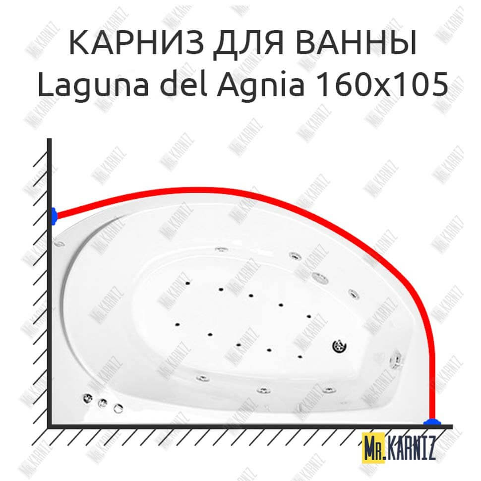 Карниз для ванны Akrilan Laguna del Agnia 170х105 (Усиленный 25 мм) MrKARNIZ