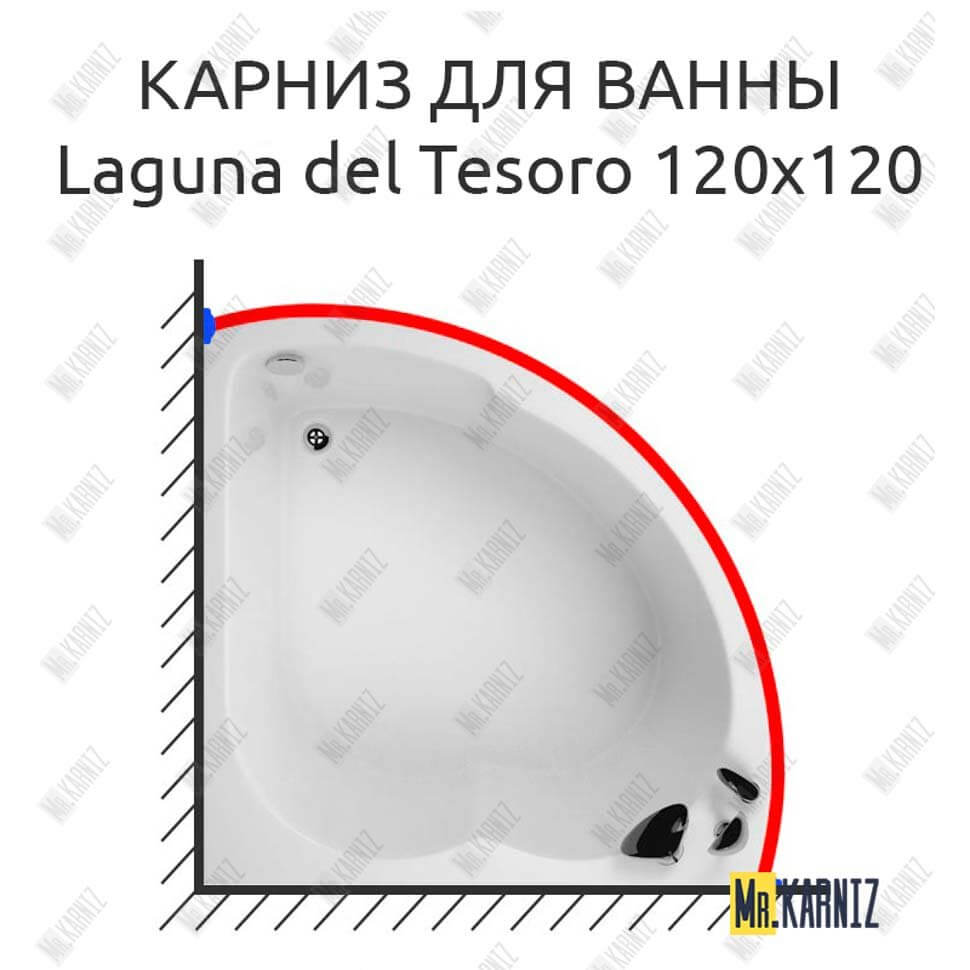 Карниз для ванны Akrilan Laguna del Tesoro 120х120 (Усиленный 25 мм) MrKARNIZ