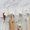 Настенные крючки для ванной и кухни для полотенец Г-образные квадрат белые 3 шт фото 3