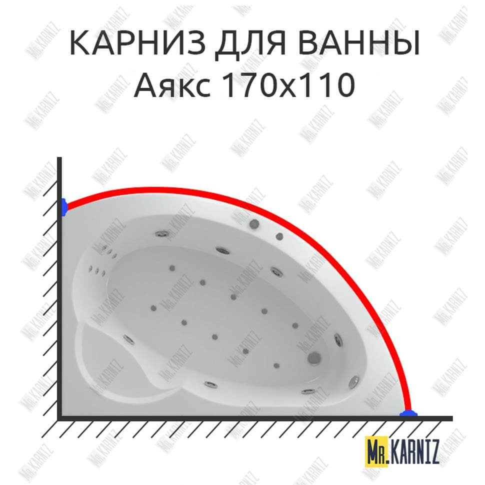 Карниз для ванны Aquatek Аякс 170х110 (Усиленный 25 мм) MrKARNIZ